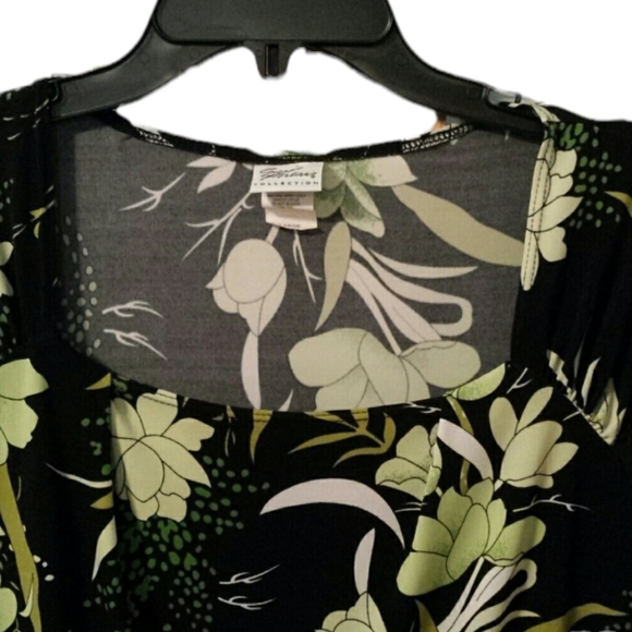 Giorgio Fiorline Green & Black Summer Top sz Large - Picture 3 of 4